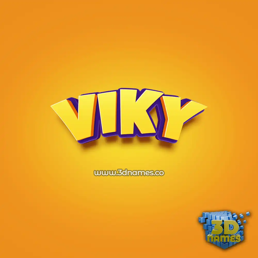 viky in Orange Toon style - 3D name wallpaper