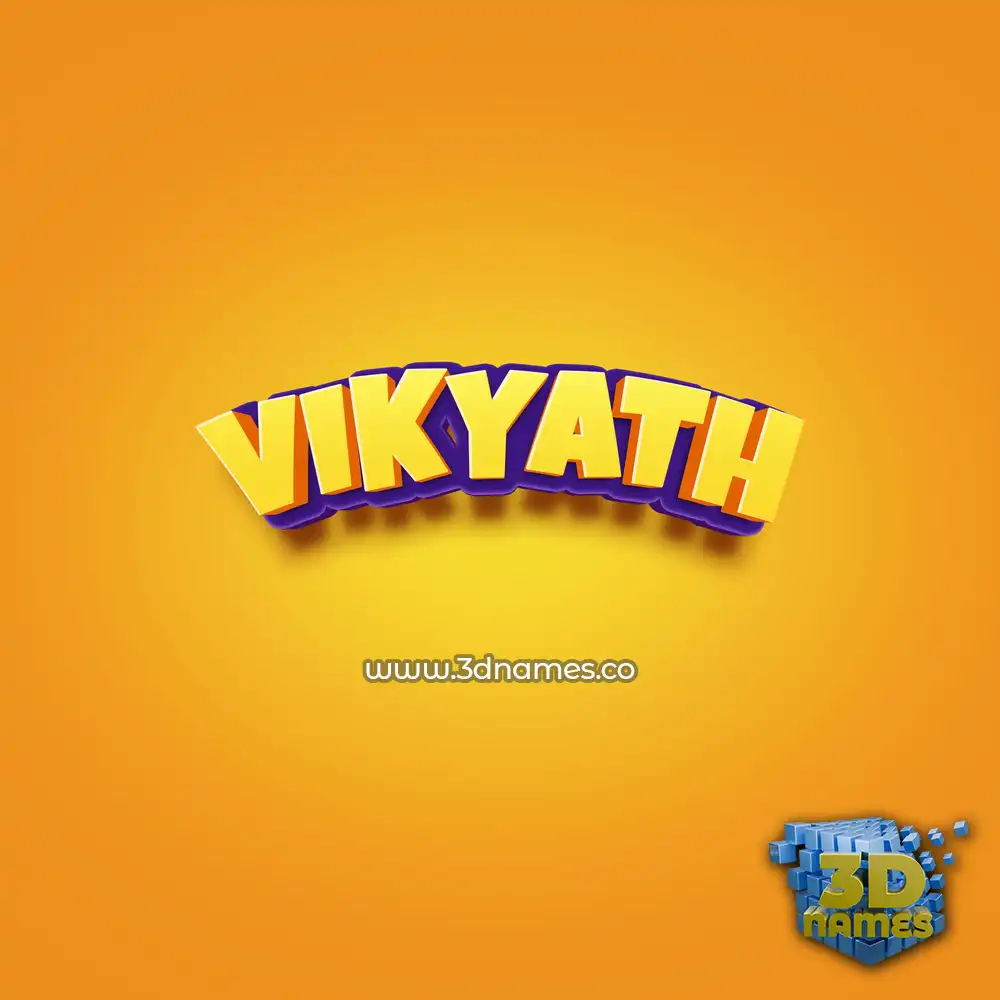 vikyath in Orange Toon style - 3D name wallpaper