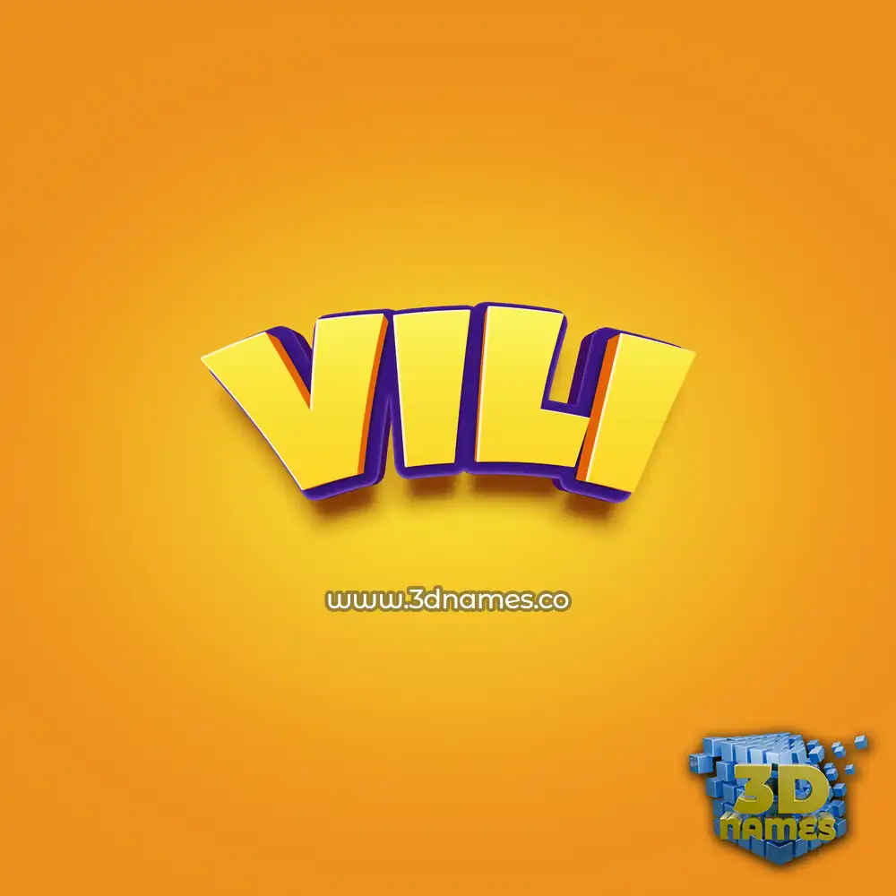 vili in Orange Toon style - 3D name wallpaper