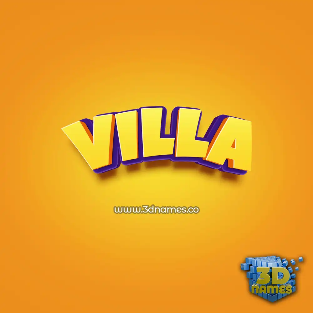 villa in Orange Toon style - 3D name wallpaper