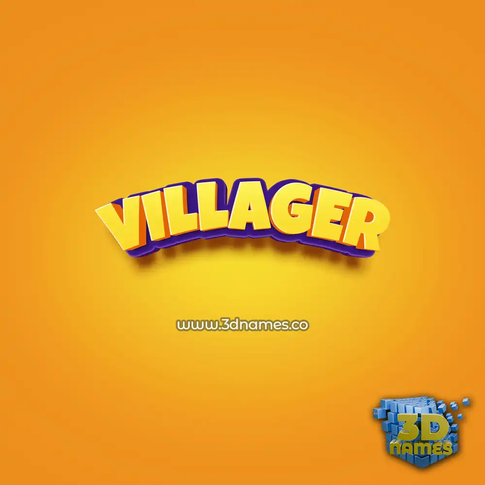 villager in Orange Toon style - 3D name wallpaper