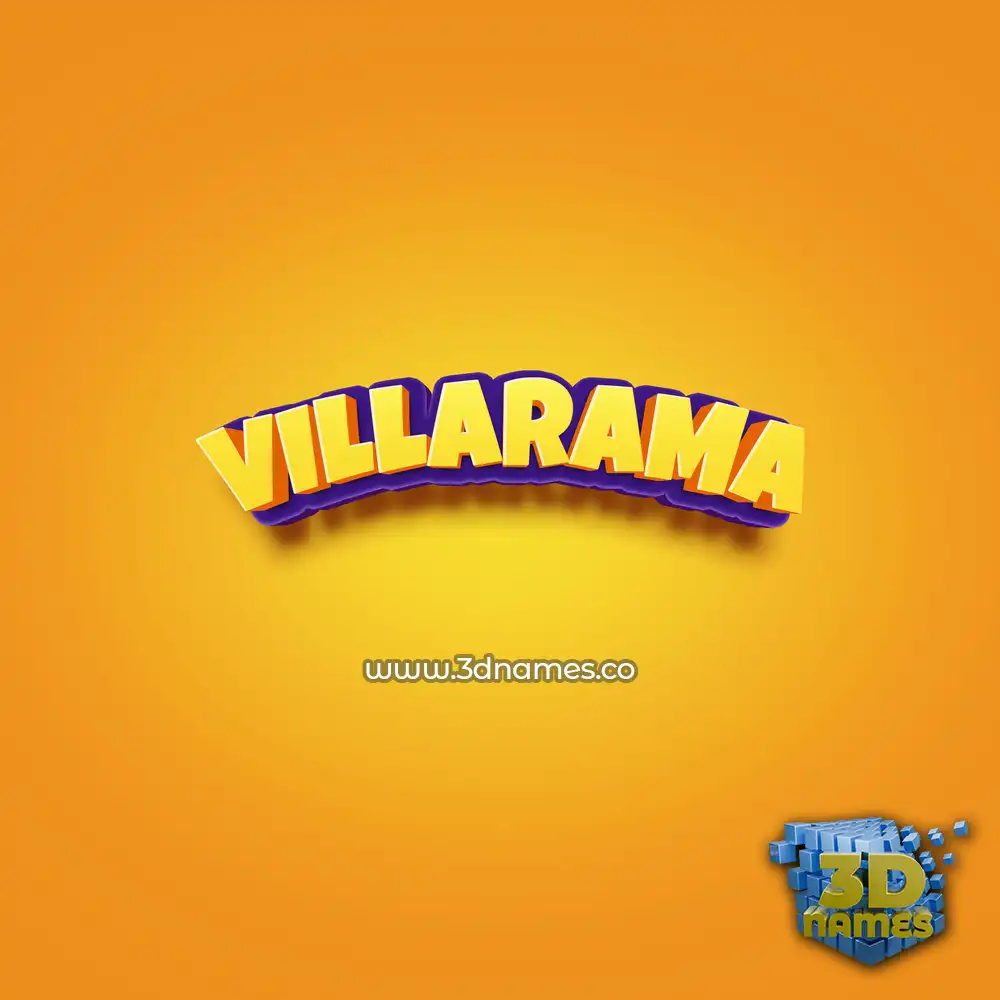 villarama in Orange Toon style - 3D name wallpaper