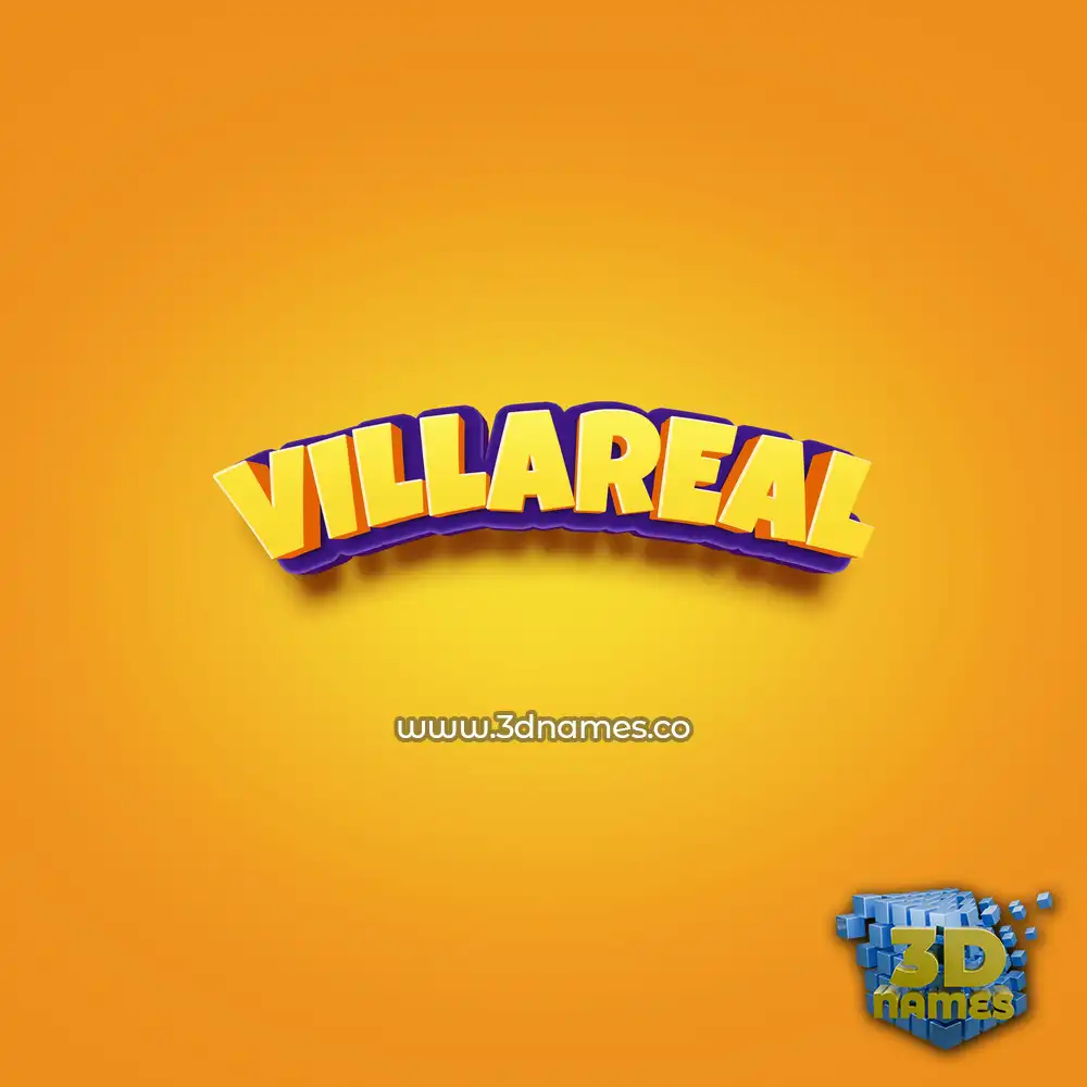 villareal in Orange Toon style - 3D name wallpaper