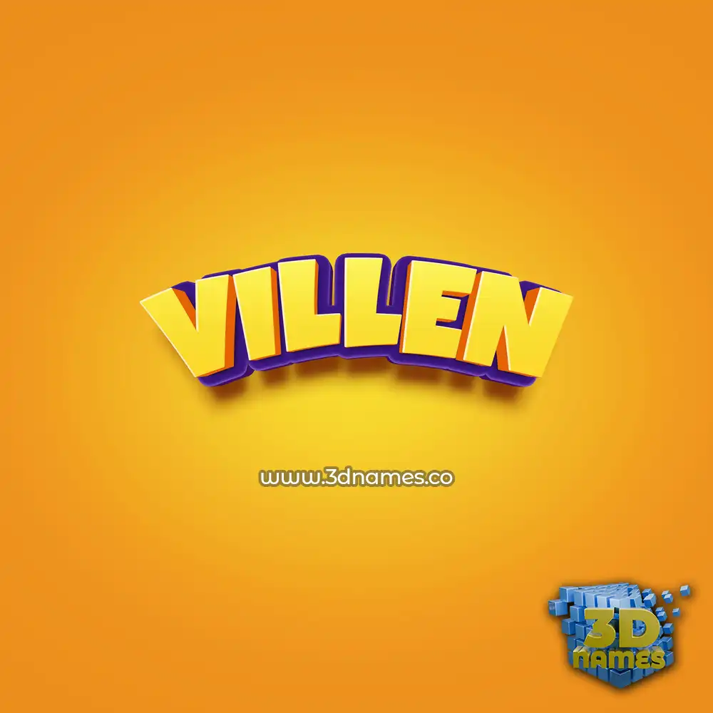 villen in Orange Toon style - 3D name wallpaper