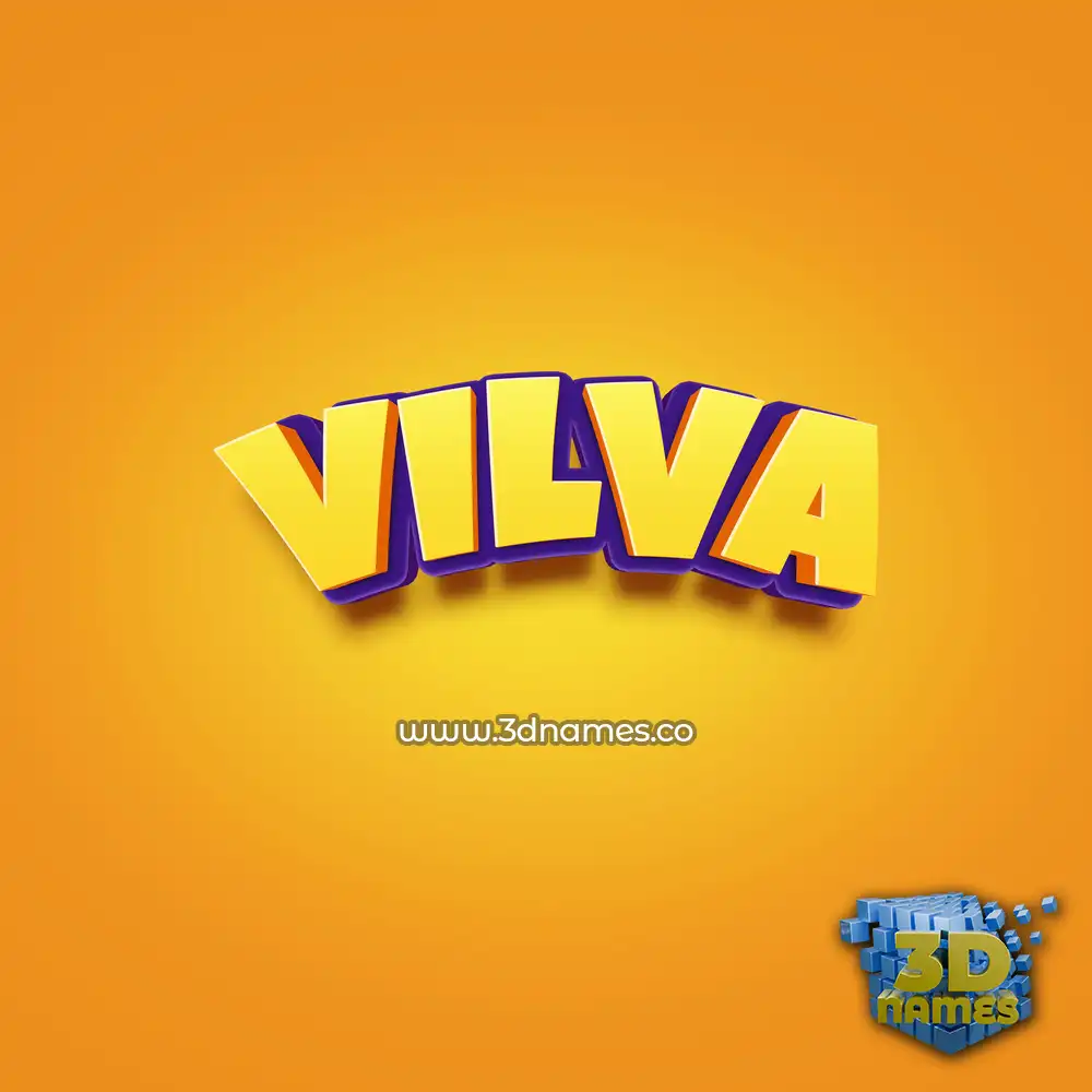 vilva in Orange Toon style - 3D name wallpaper