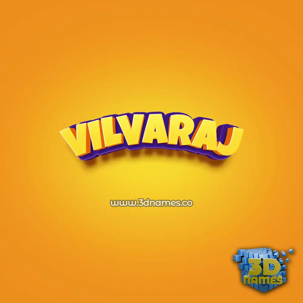 vilvaraj in Orange Toon style - 3D name wallpaper