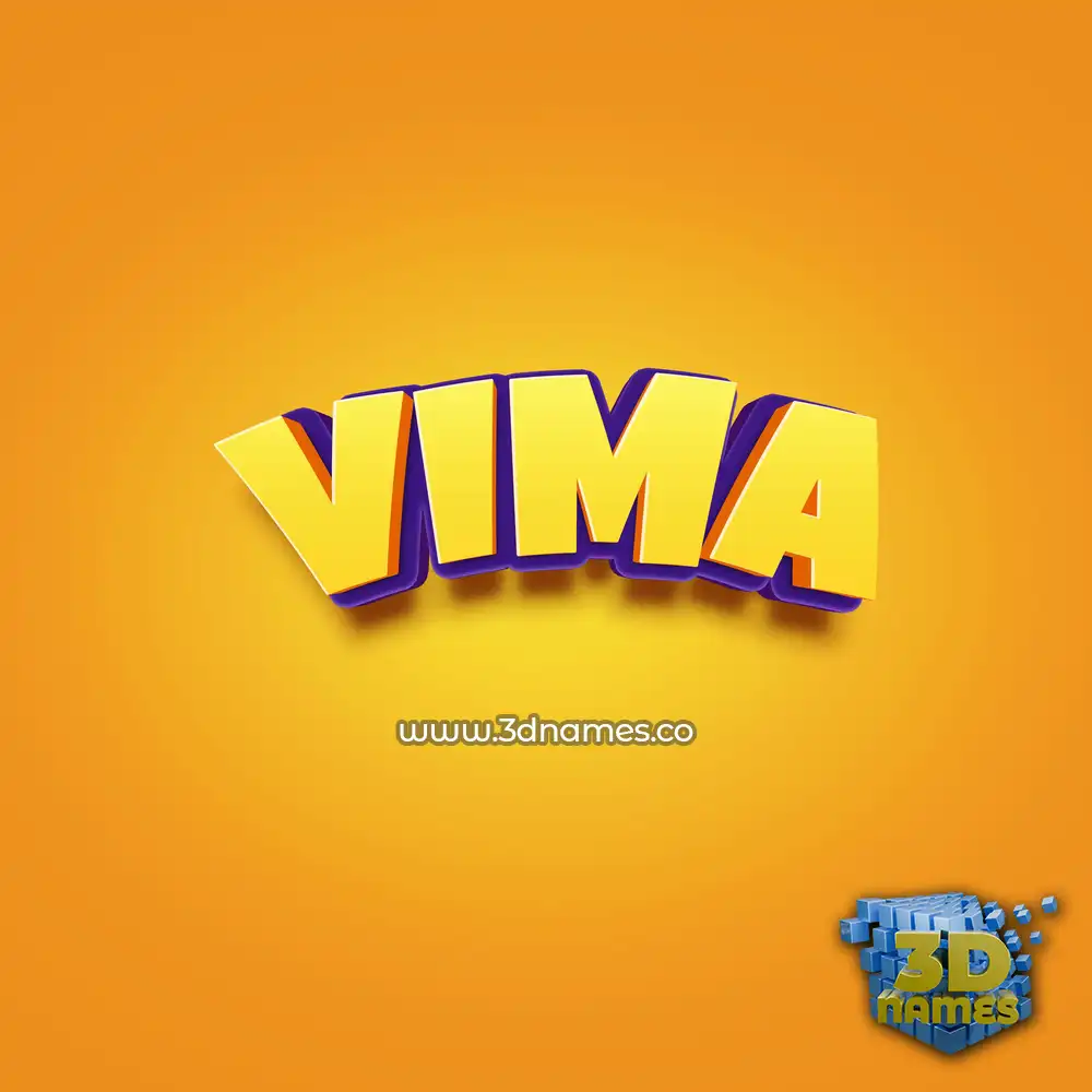 vima in Orange Toon style - 3D name wallpaper