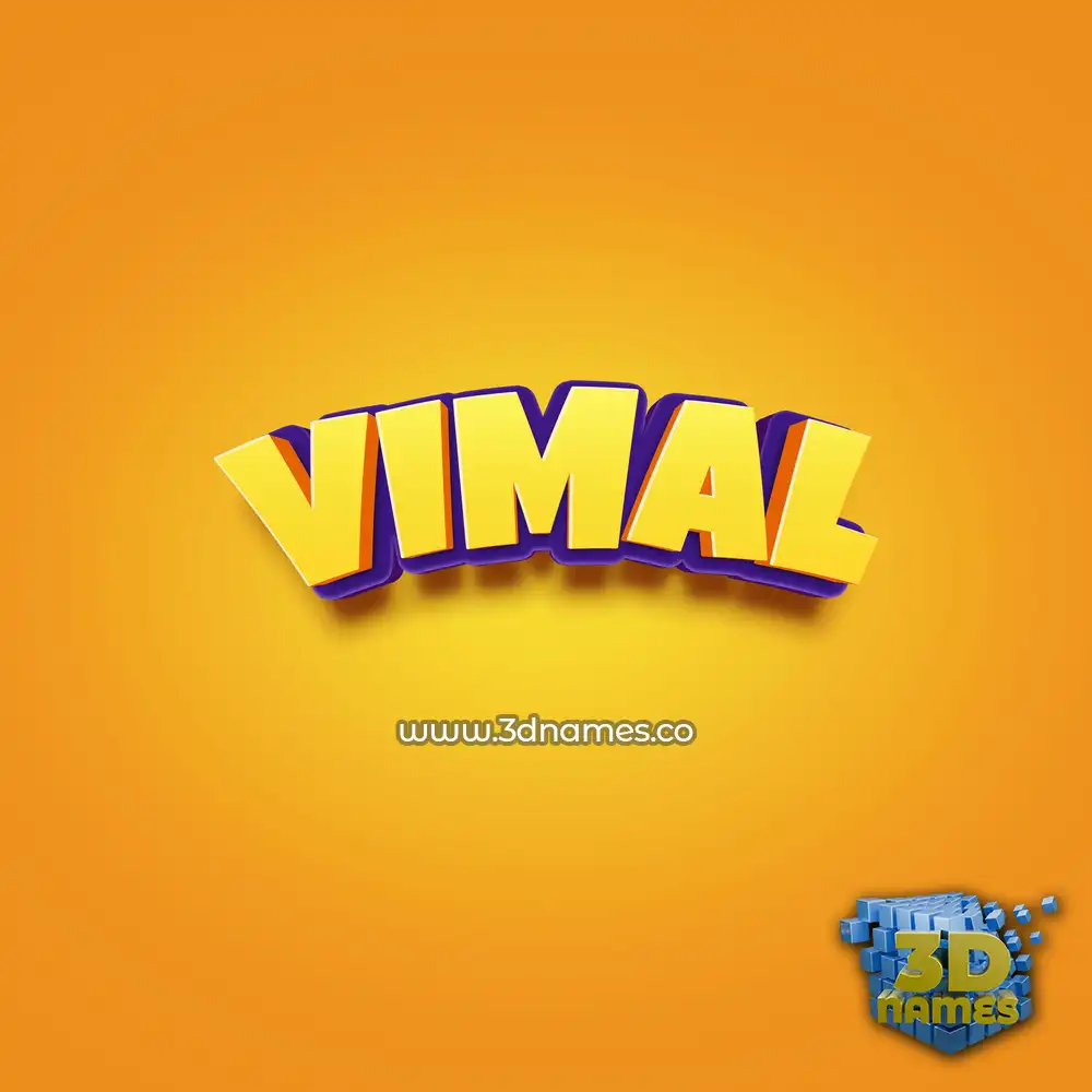 vimal in Orange Toon style - 3D name wallpaper