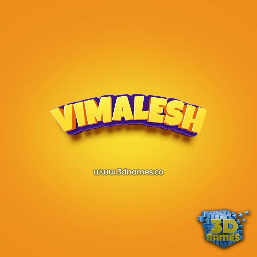 vimalesh in Orange Toon style - 3D name wallpaper
