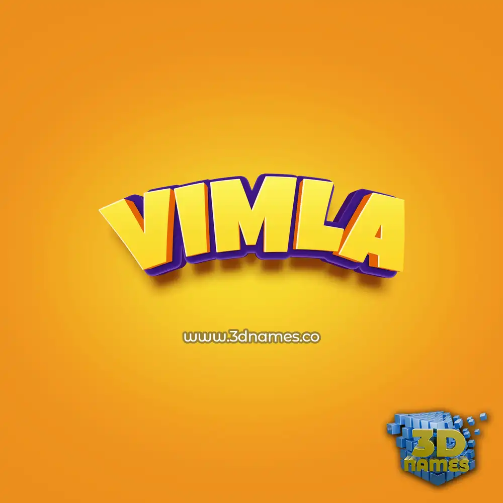 vimla in Orange Toon style - 3D name wallpaper
