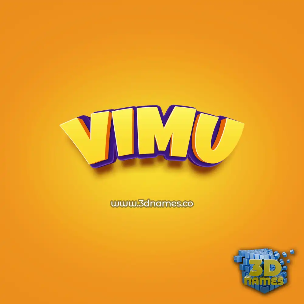 vimu in Orange Toon style - 3D name wallpaper
