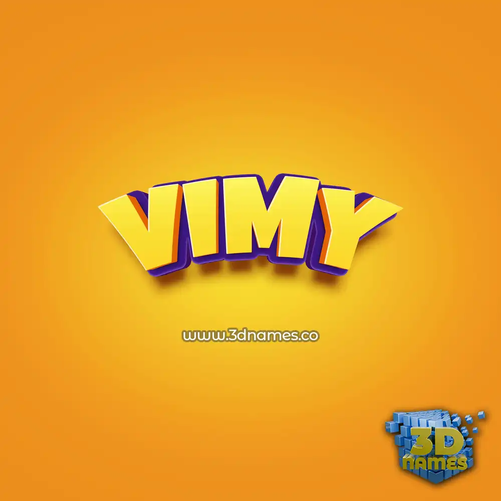 vimy in Orange Toon style - 3D name wallpaper
