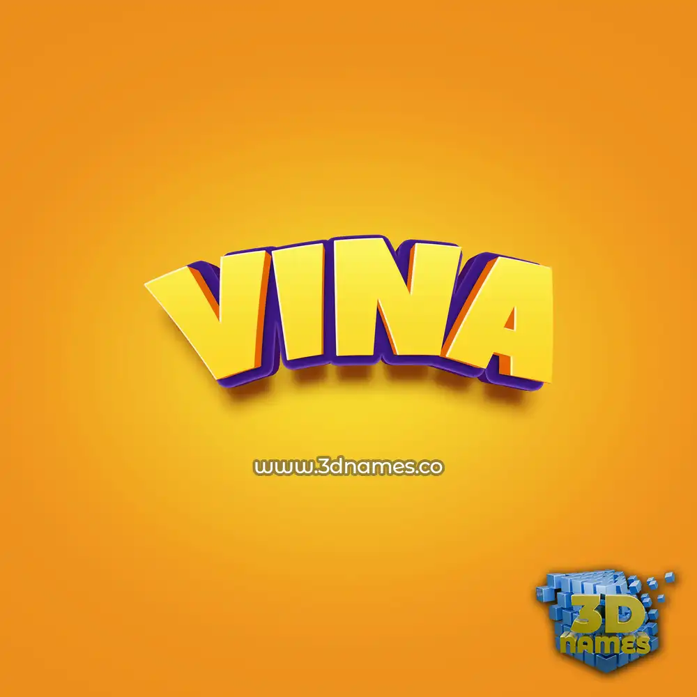 vina in Orange Toon style - 3D name wallpaper