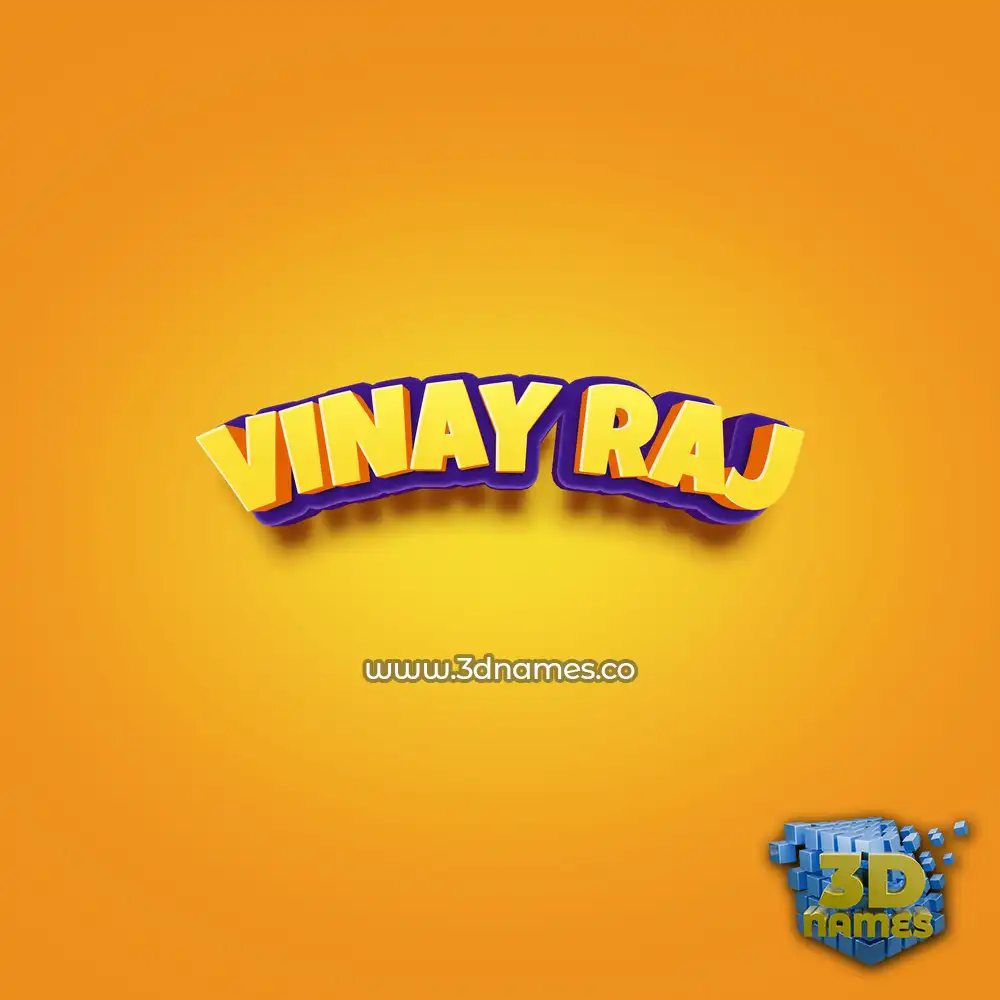 vinay raj in Orange Toon style - 3D name wallpaper
