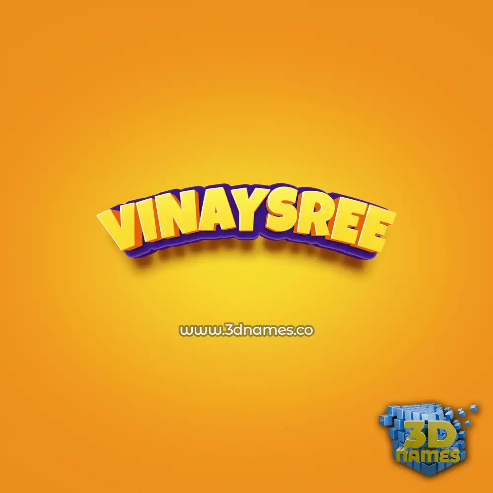 vinaysree in Orange Toon style - 3D name wallpaper