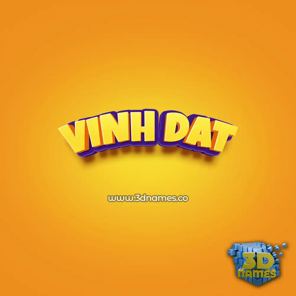 vinh dat in Orange Toon style - 3D name wallpaper