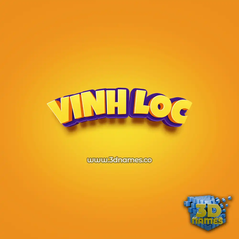 vinh loc in Orange Toon style - 3D name wallpaper