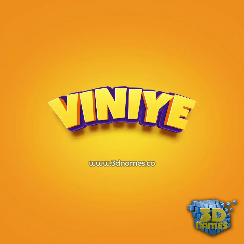 viniye in Orange Toon style - 3D name wallpaper