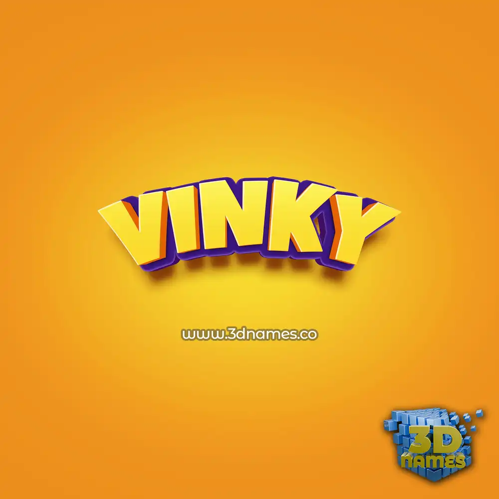 vinky in Orange Toon style - 3D name wallpaper