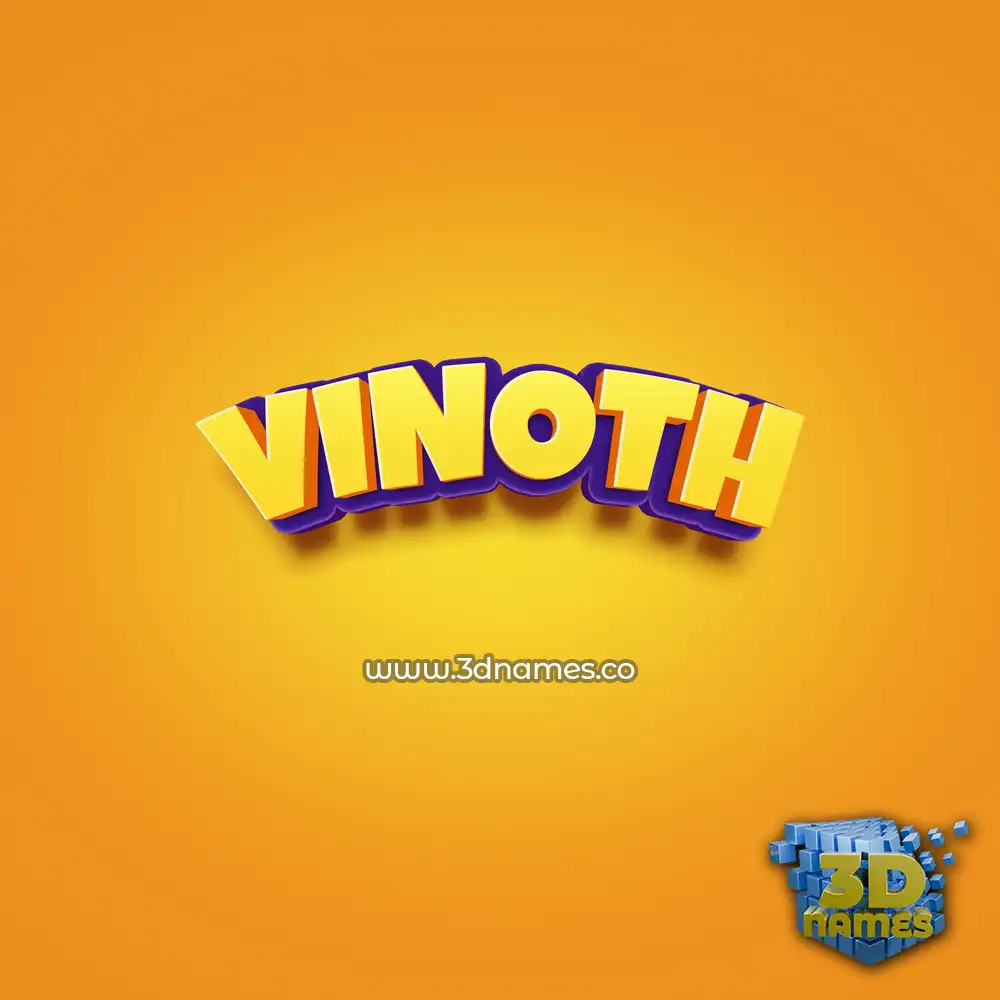 vinoth in Orange Toon style - 3D name wallpaper