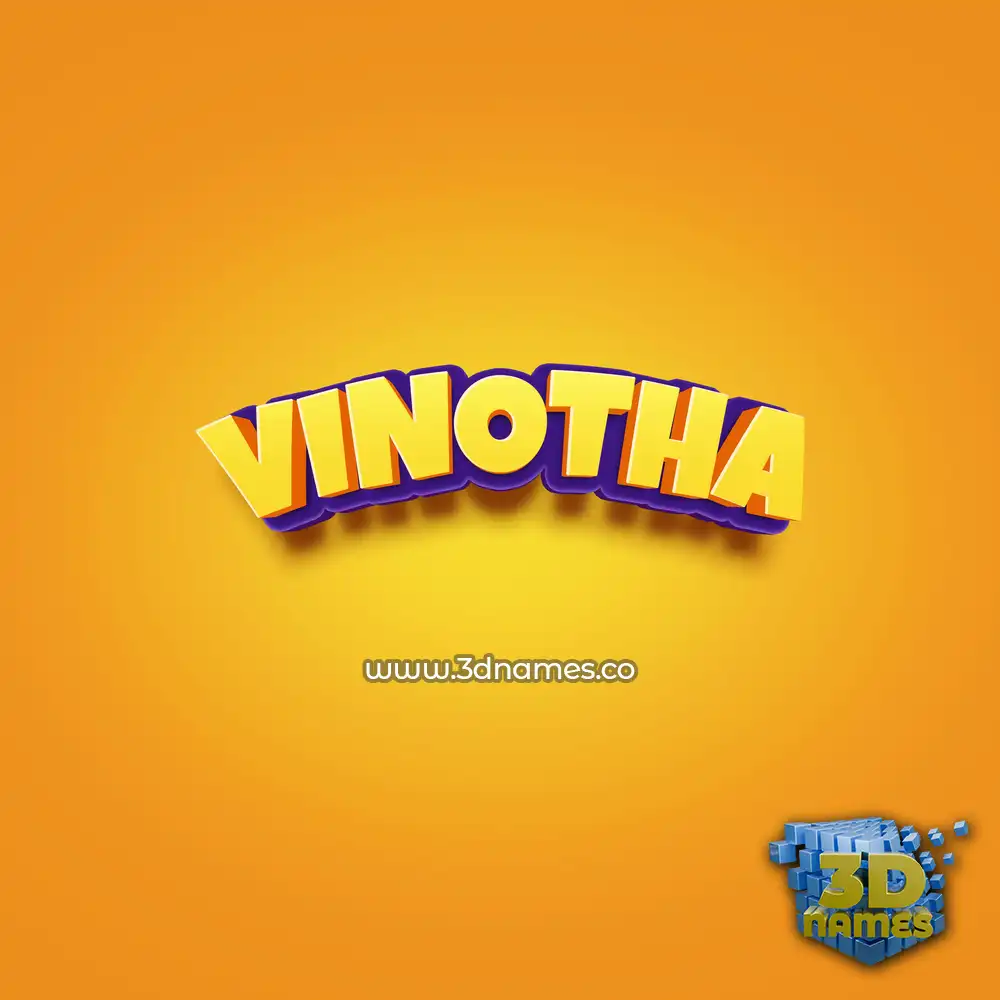 vinotha in Orange Toon style - 3D name wallpaper
