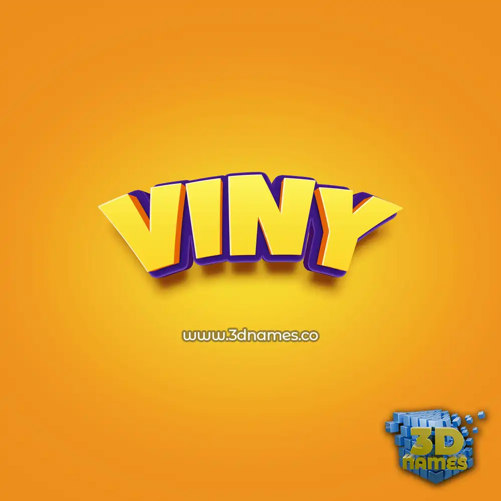 viny in Orange Toon style - 3D name wallpaper