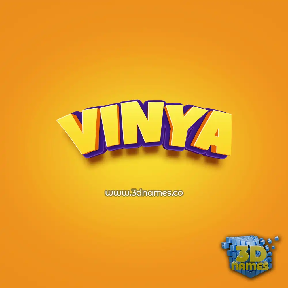 vinya in Orange Toon style - 3D name wallpaper