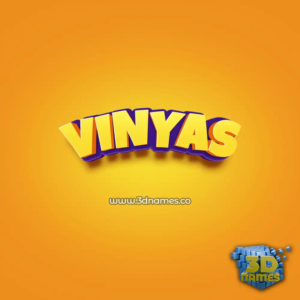 vinyas in Orange Toon style - 3D name wallpaper