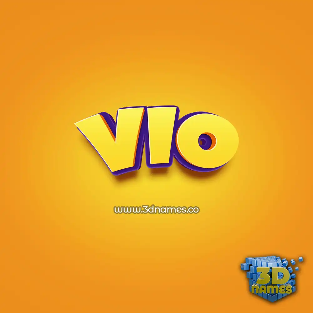 vio in Orange Toon style - 3D name wallpaper