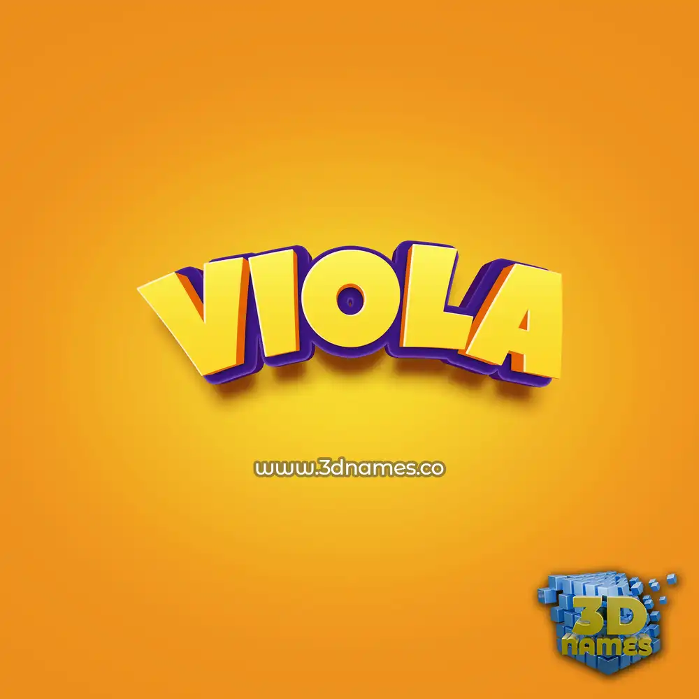 viola in Orange Toon style - 3D name wallpaper