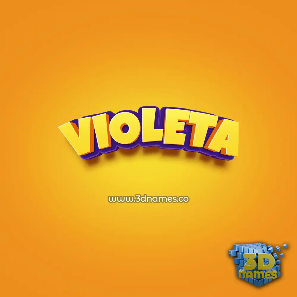 violeta in Orange Toon style - 3D name wallpaper