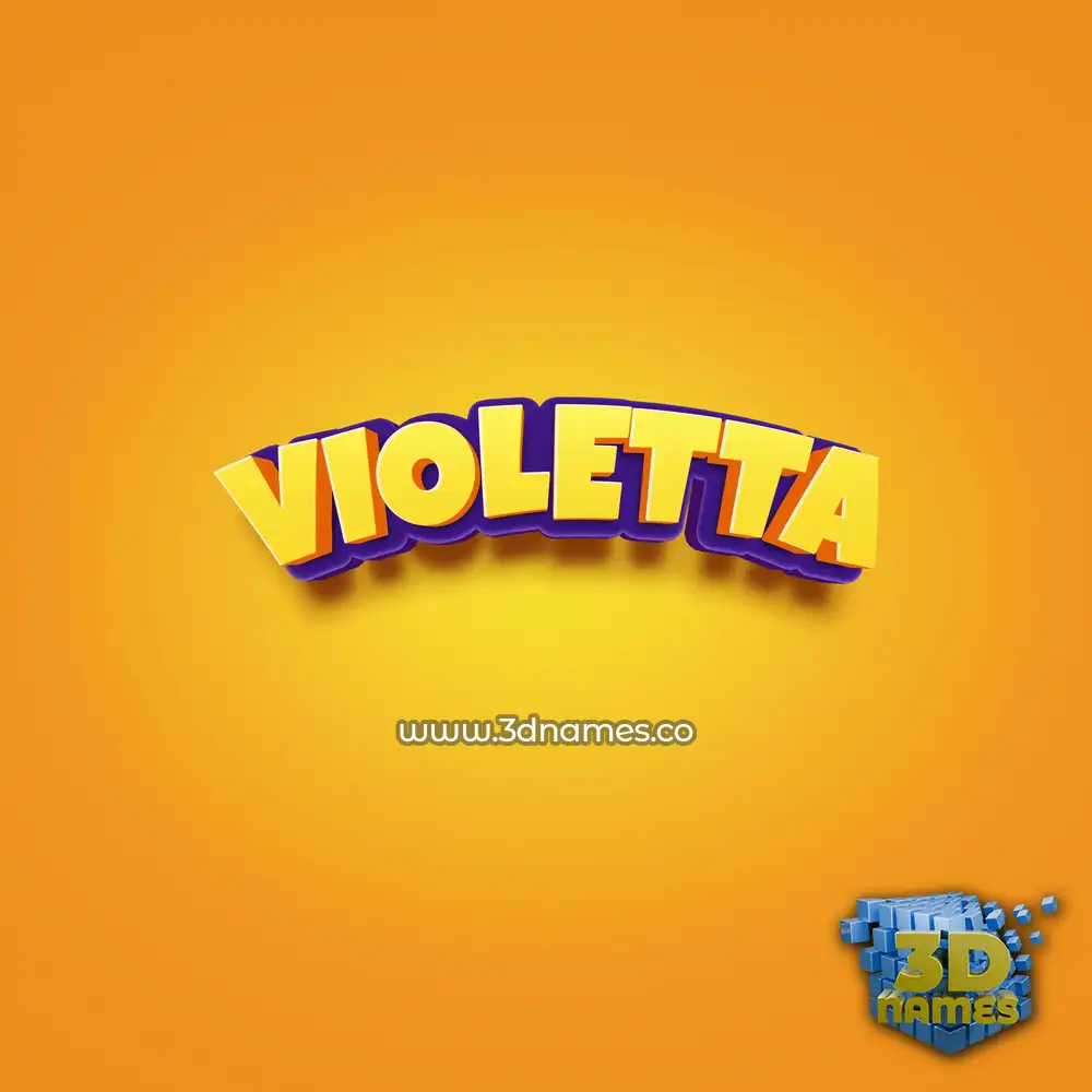 violetta in Orange Toon style - 3D name wallpaper