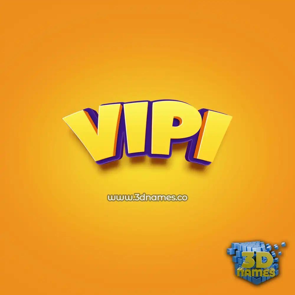 vipi in Orange Toon style - 3D name wallpaper