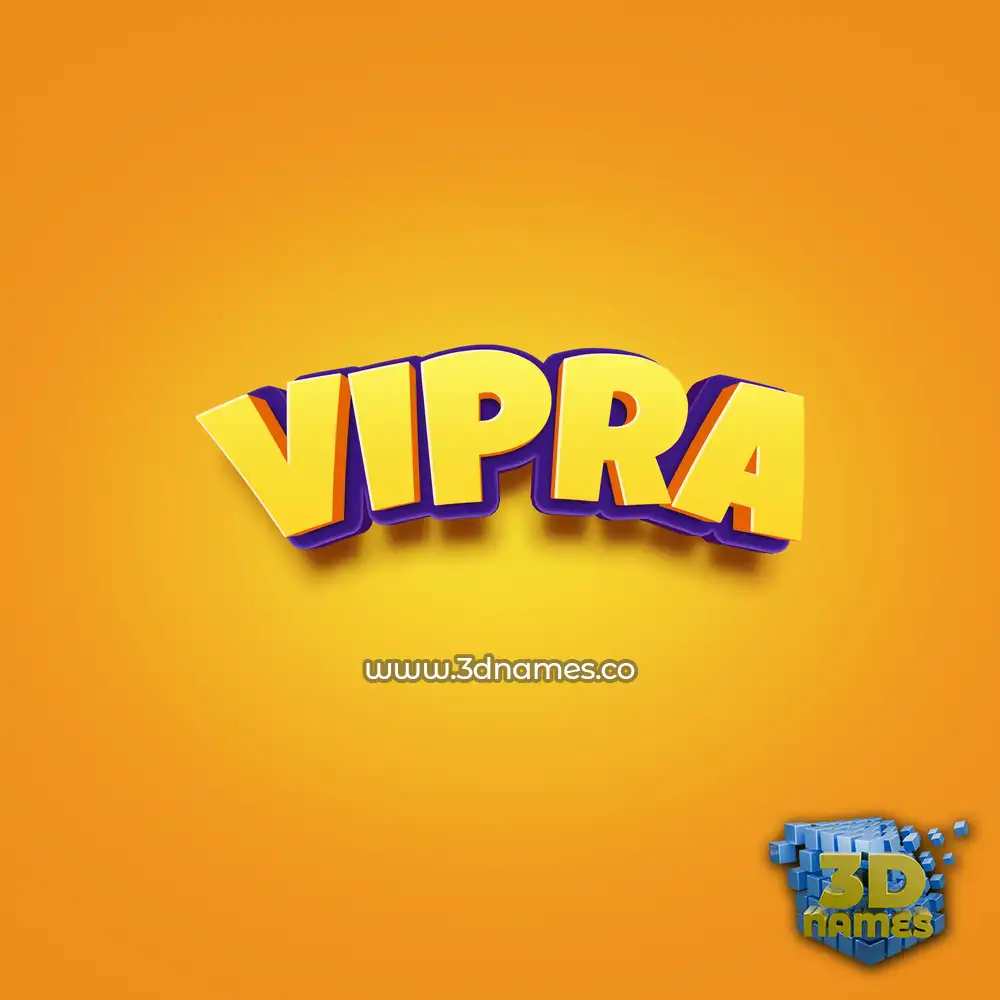 vipra in Orange Toon style - 3D name wallpaper