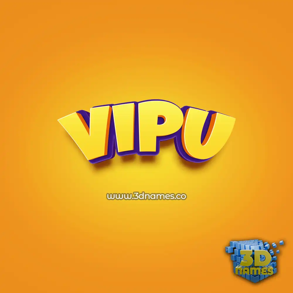 vipu in Orange Toon style - 3D name wallpaper