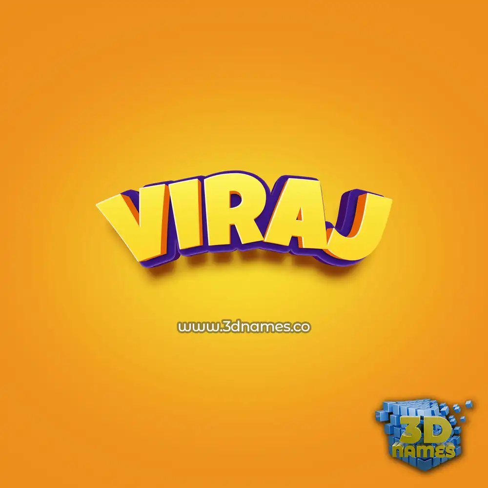 viraj in Orange Toon style - 3D name wallpaper