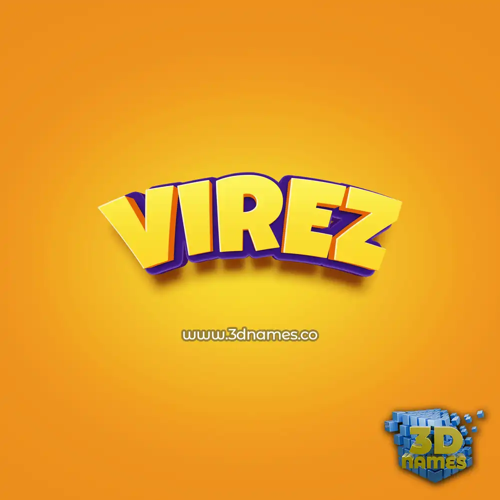 virez in Orange Toon style - 3D name wallpaper