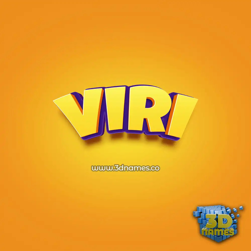 viri in Orange Toon style - 3D name wallpaper