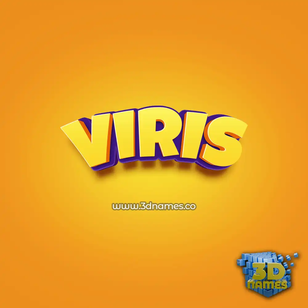 viris in Orange Toon style - 3D name wallpaper