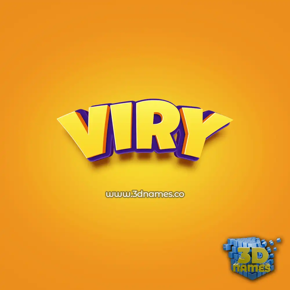 viry in Orange Toon style - 3D name wallpaper