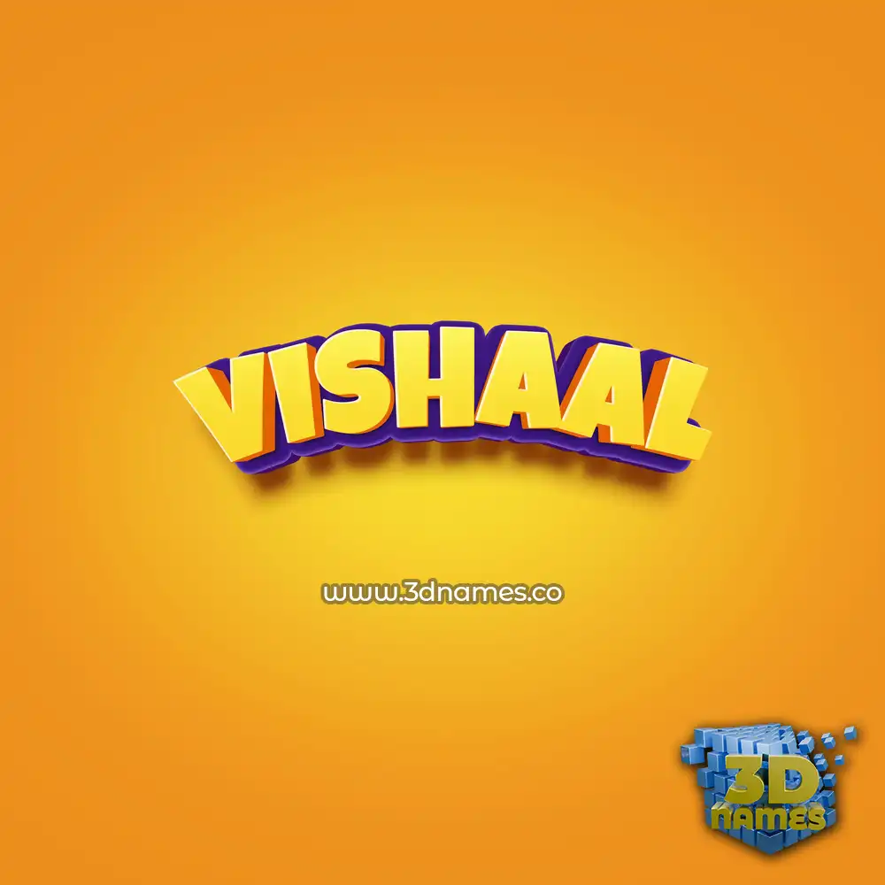 vishaal in Orange Toon style - 3D name wallpaper