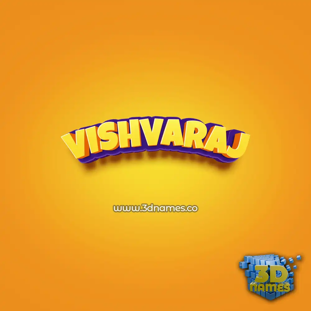 vishvaraj in Orange Toon style - 3D name wallpaper