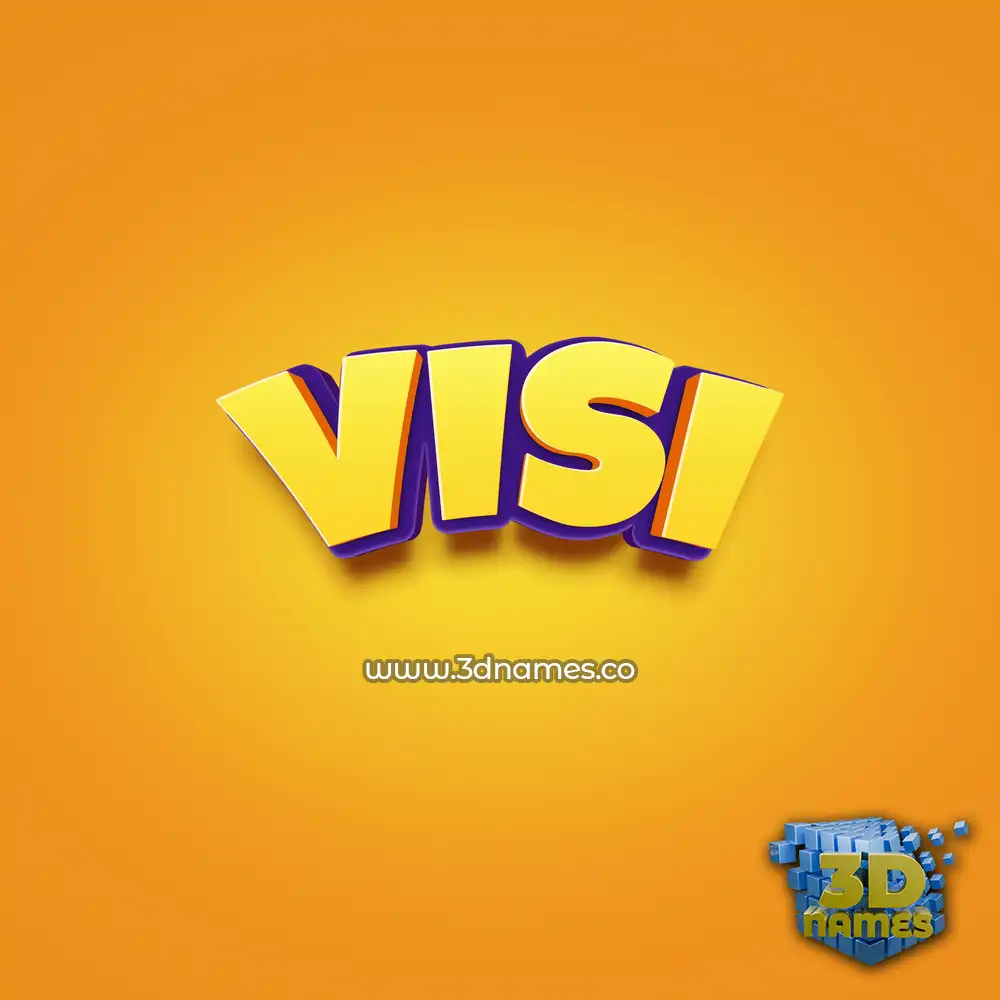 visi in Orange Toon style - 3D name wallpaper