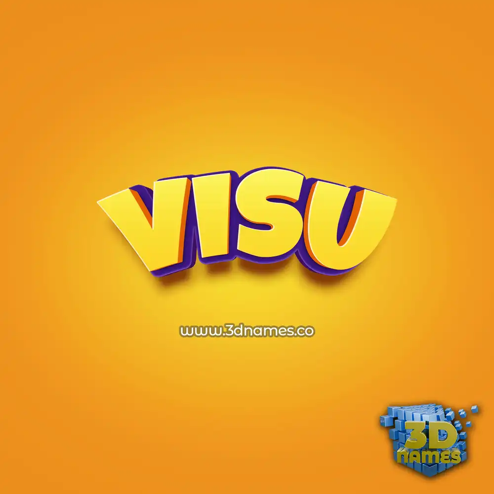 visu in Orange Toon style - 3D name wallpaper