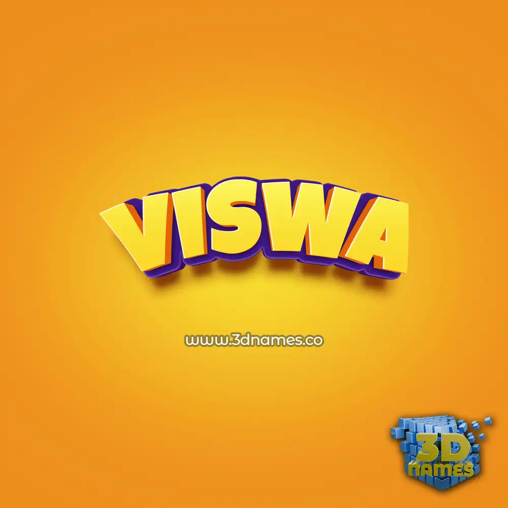viswa in Orange Toon style - 3D name wallpaper