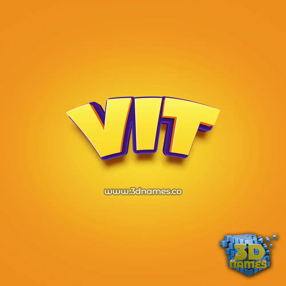 vit in Orange Toon style - 3D name wallpaper