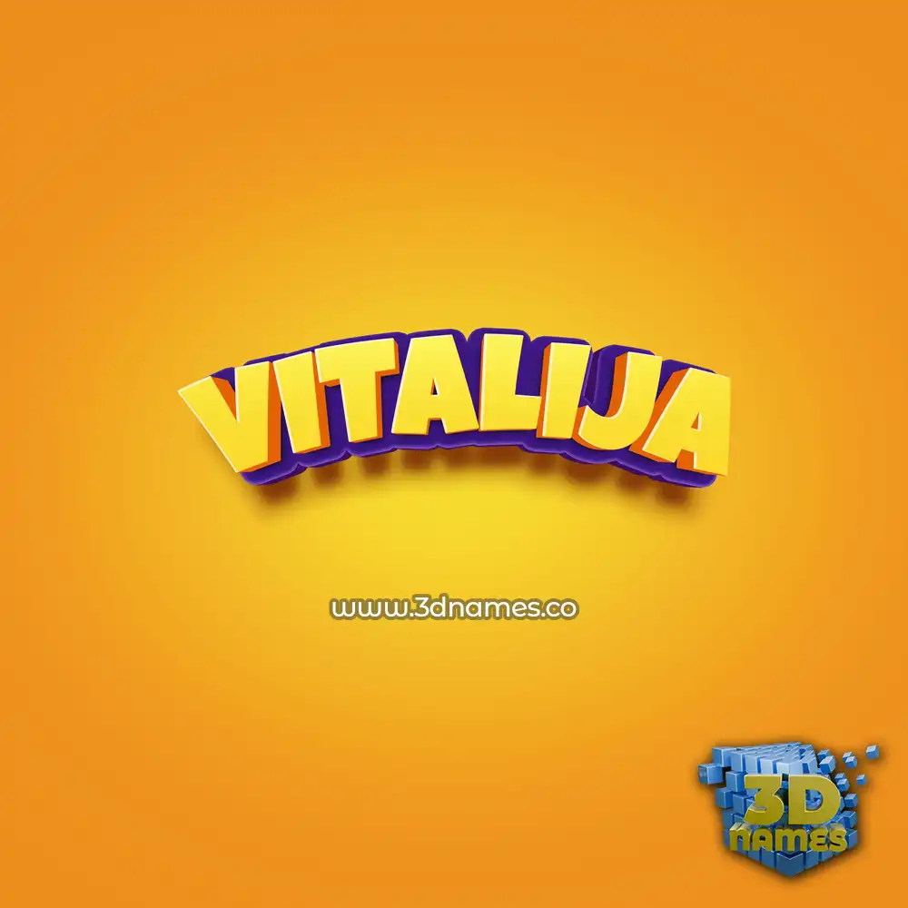 vitalija in Orange Toon style - 3D name wallpaper