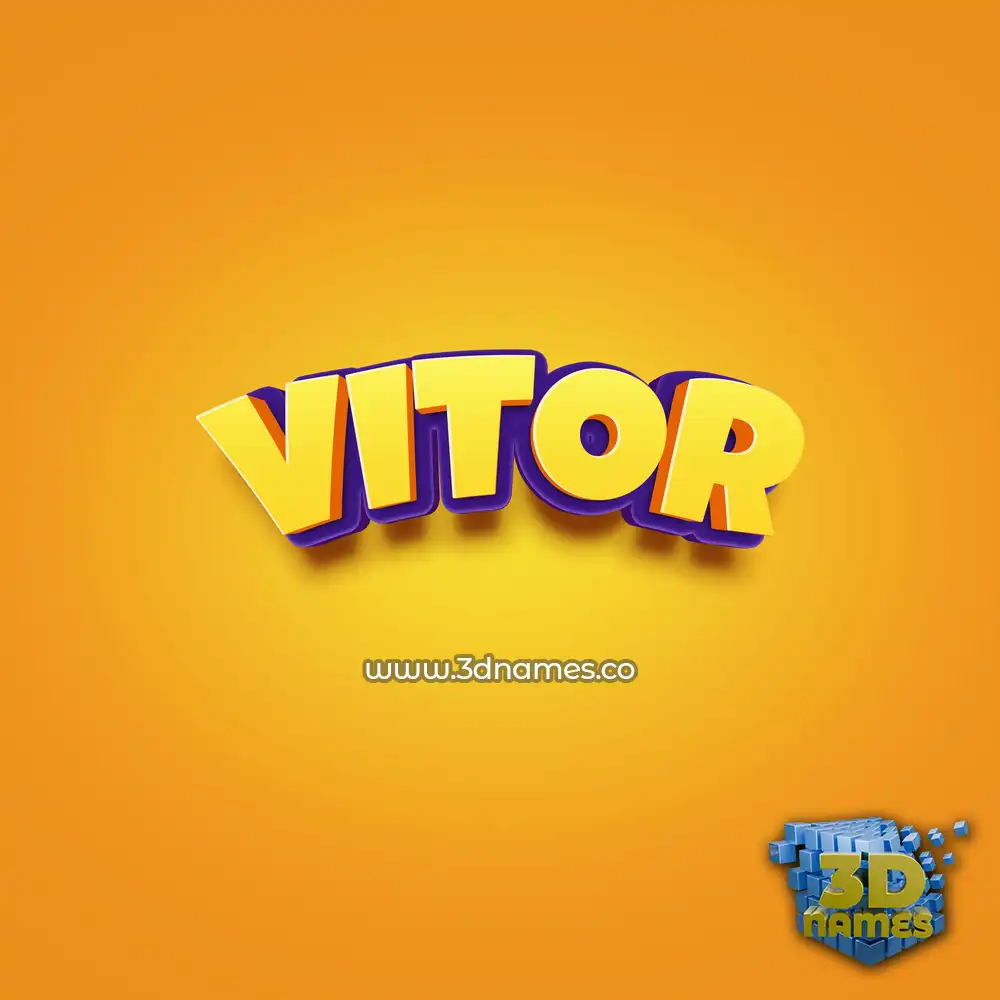 vitor in Orange Toon style - 3D name wallpaper