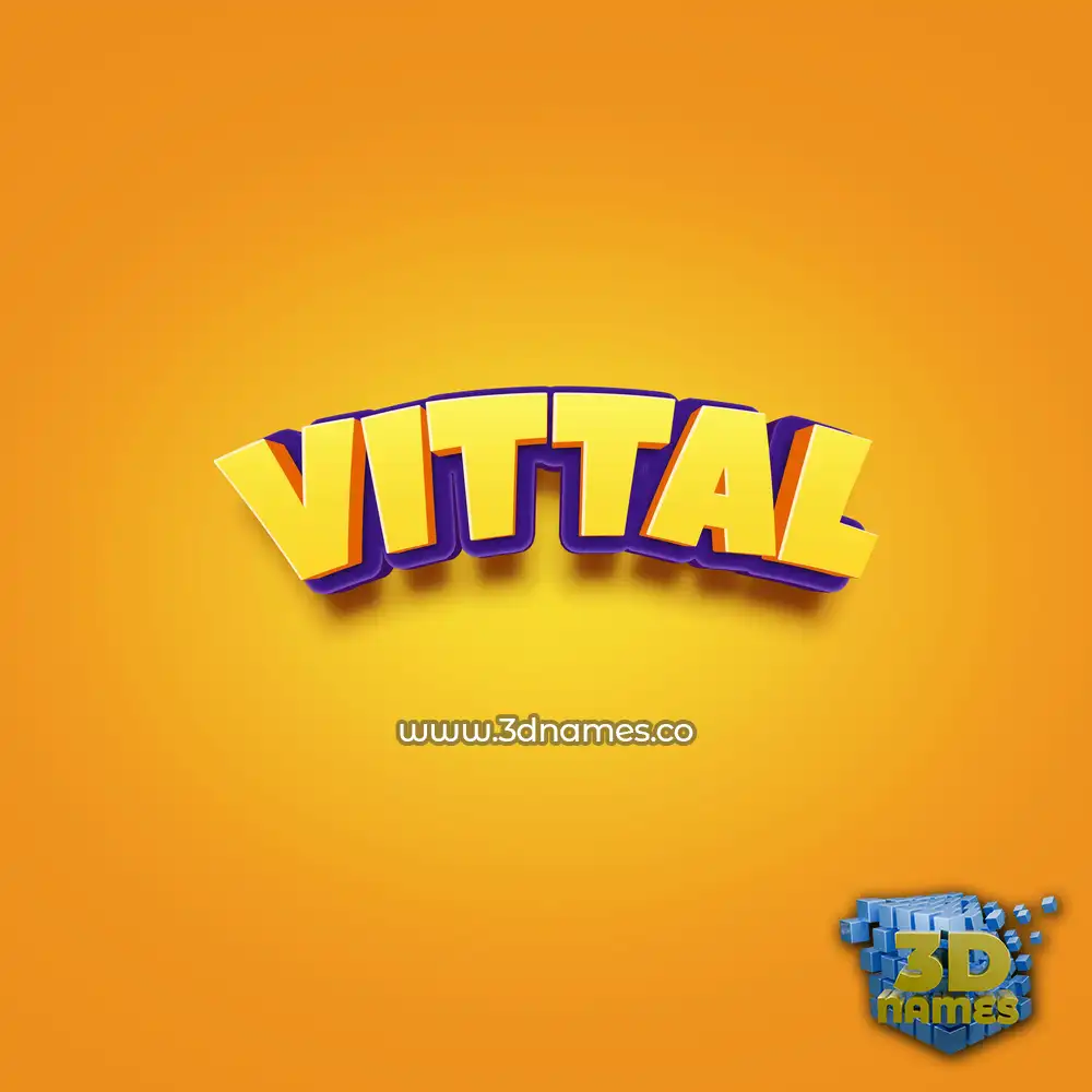 vittal in Orange Toon style - 3D name wallpaper