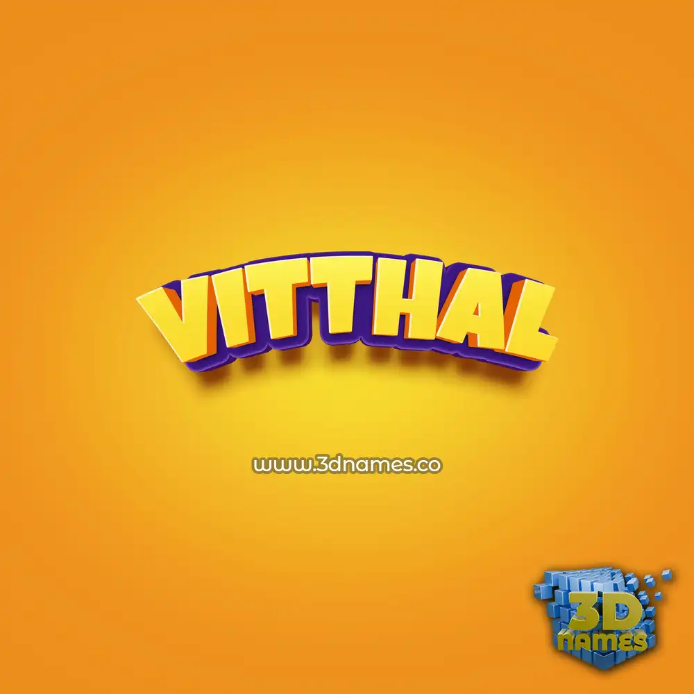 vitthal in Orange Toon style - 3D name wallpaper